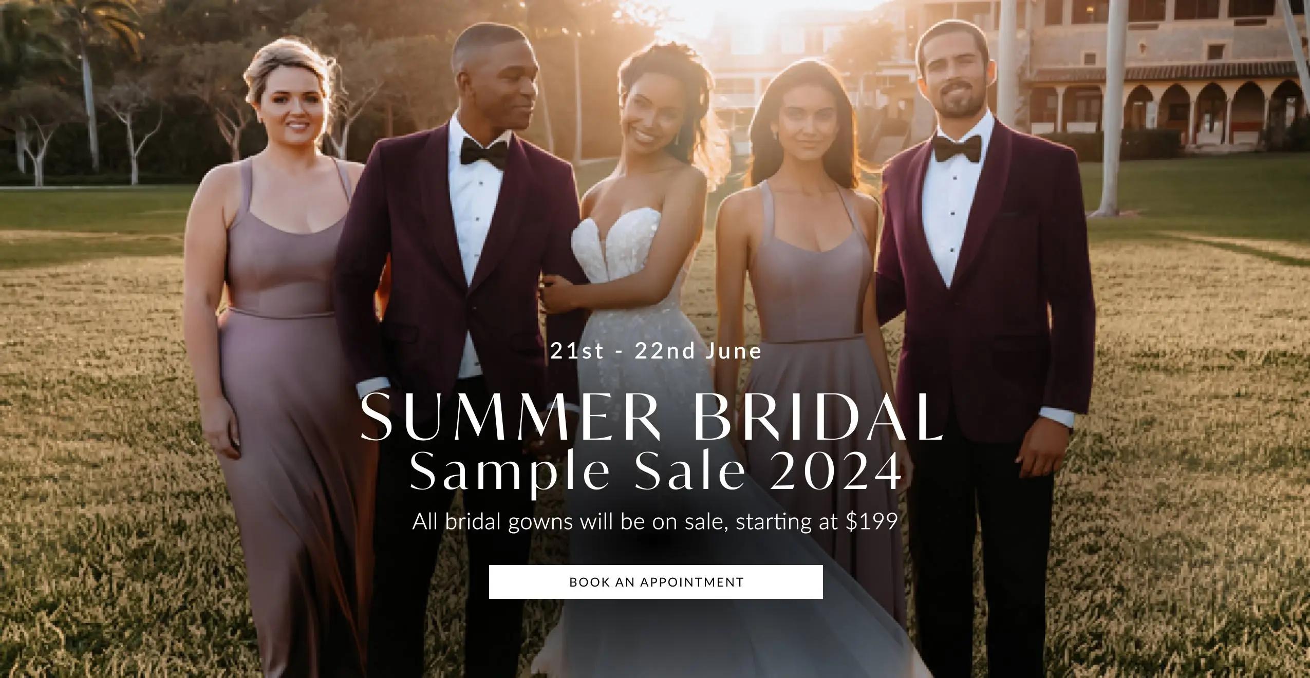 Desktop Summer Bridal Sample Sale 2024 Banner