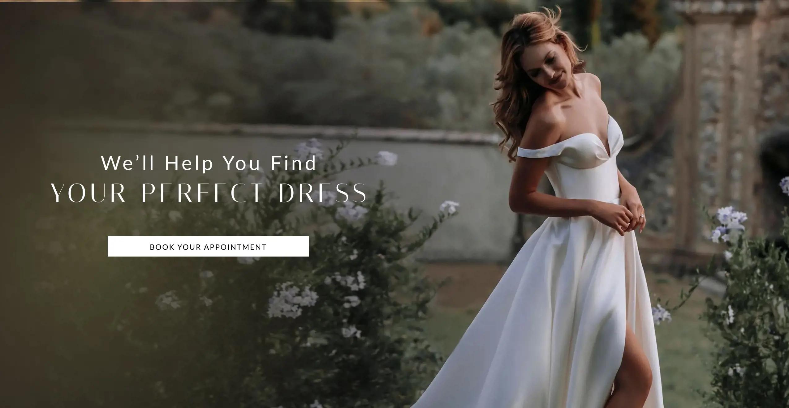 Model Wearing White Wedding Dress
